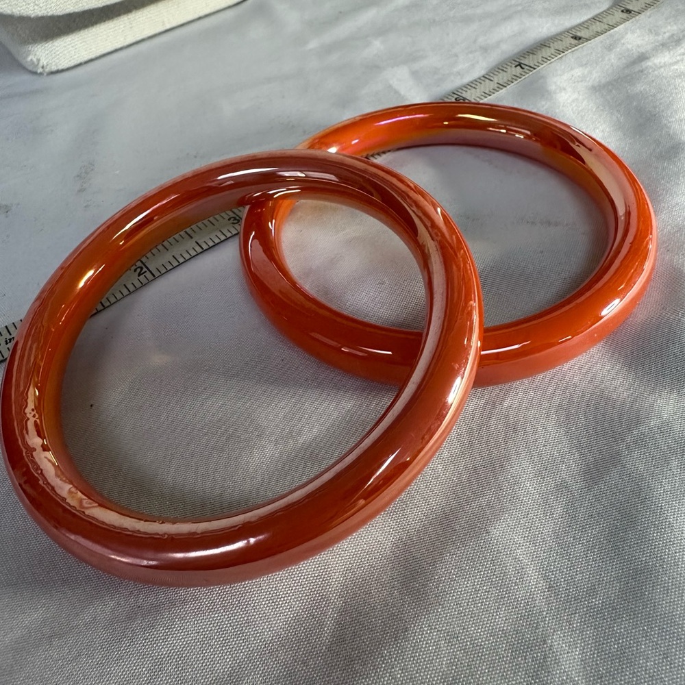 But oil slick orange glass bangle bracelets